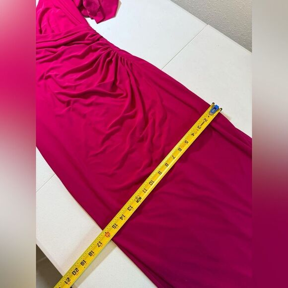✔️New Ralph Lauren Evening Pink Short Sleeve Off Shoulder Maxi Sheath Dress Sz 6 - Picture 8 of 11